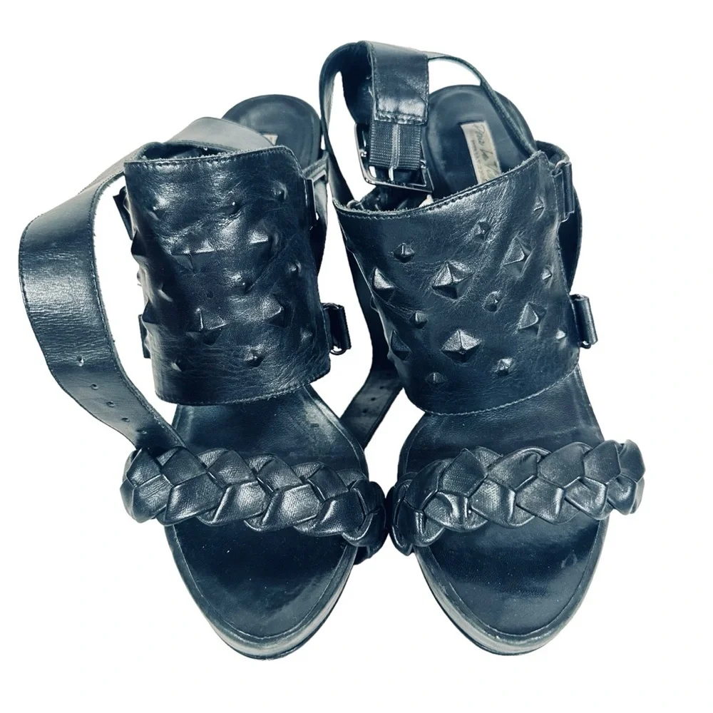 Sexy platforms with rocker edge by Pour La Victoire studded braided straps 9.5